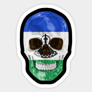 Lesotho Flag Skull - Gift for Basotho With Roots From Lesotho Sticker